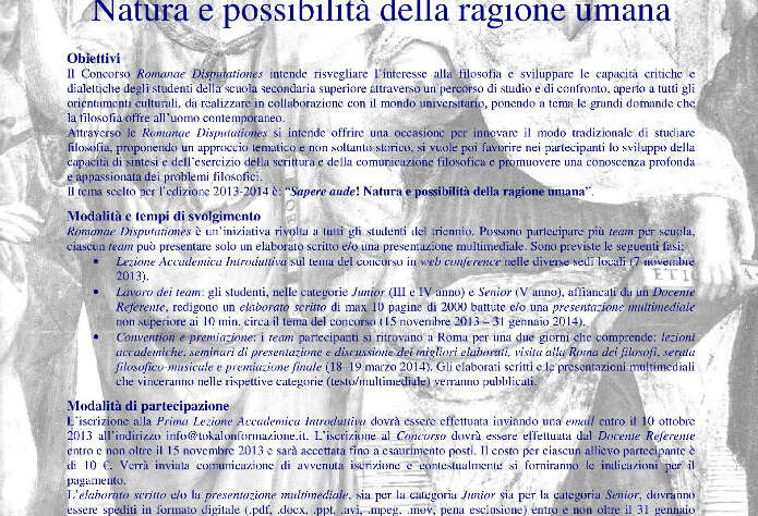 Concorso “Romanae Disputationes”